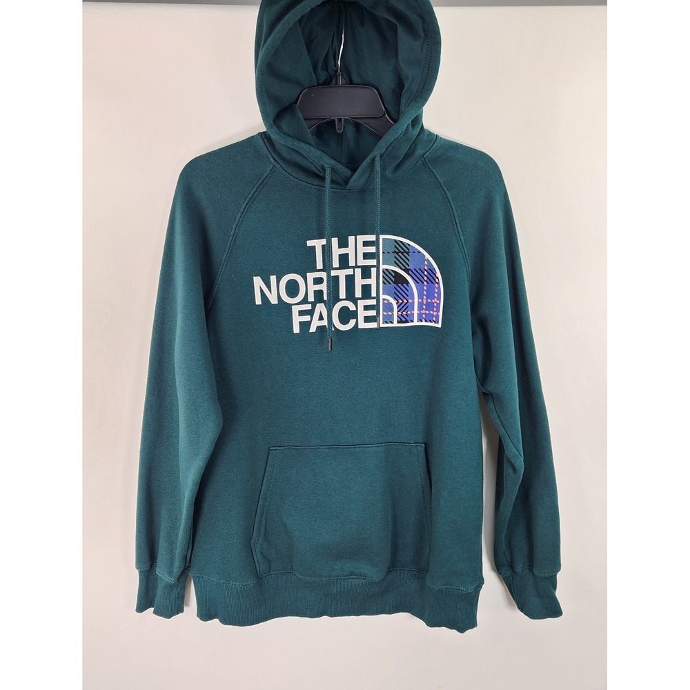 The North Face Half Dome Pullover Green Hoodie Women's M Kangaroo Pocket